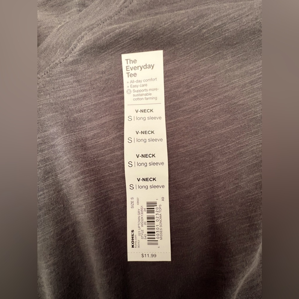 Sonoma crew neck long sleeve in size 1X. 100% cotton - Picture 4 of 4